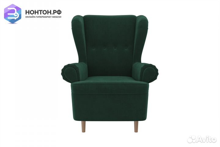 Кресло Торин велюр зеленый
