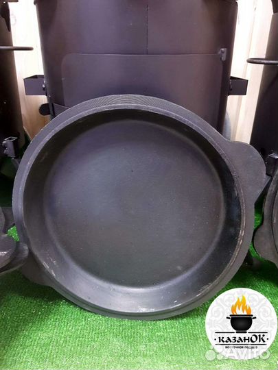 Чугунная сковорода- крышка для 8 л казана