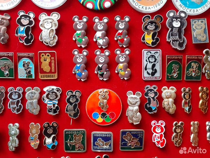 Значки Олимпиада 80. Мишка олимпийский