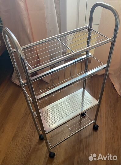 Этажерка металлическая на колесиках сборная