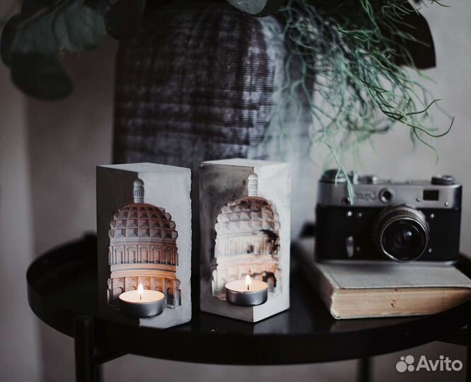 Подсвечник из бетона 