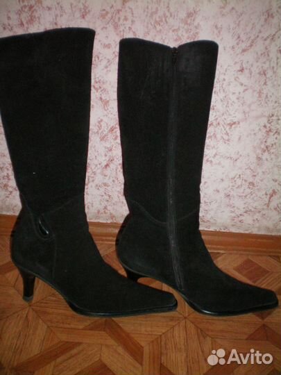 Сапоги замшевые