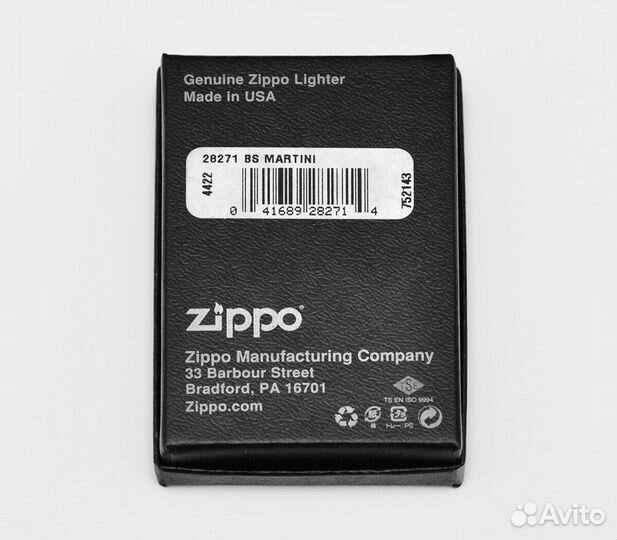 Зажигалка Zippo 28271 Martini Оригинал Новая
