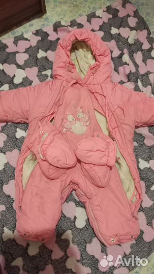 Зимний комбинезон для девочки 74
