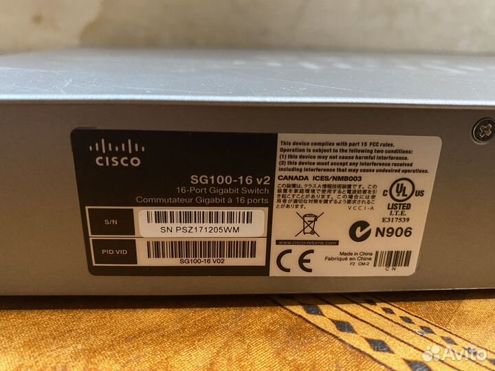 Коммутатор Cisco SG100-16 v2