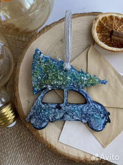 Новогодние игрушки из смолы, набор 5шт