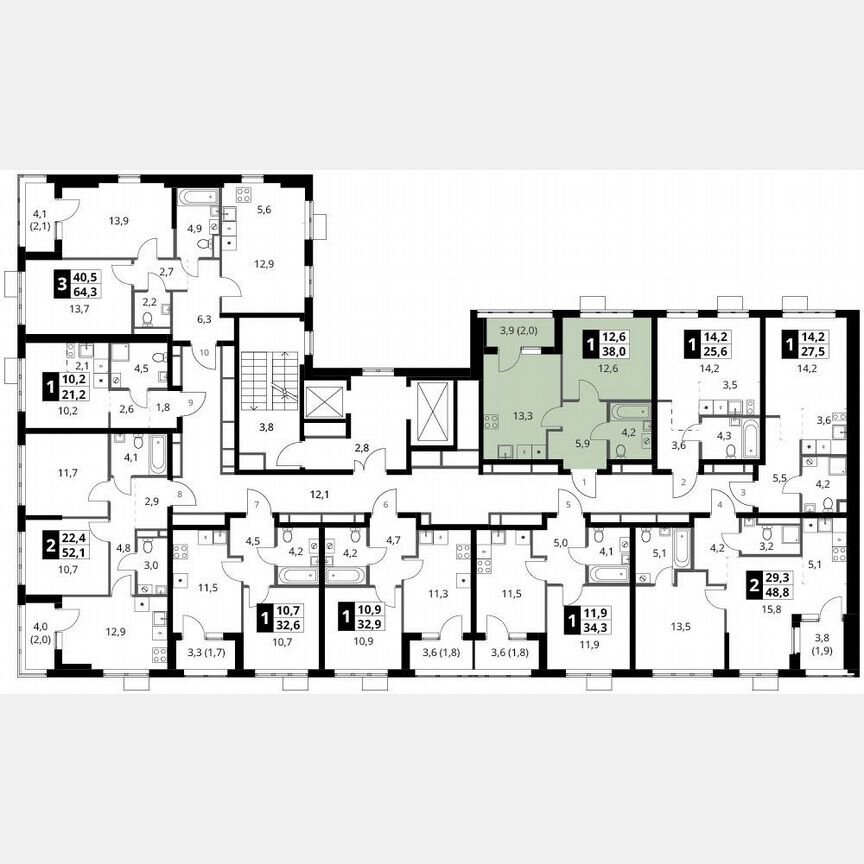 1-к. квартира, 38 м², 17/18 эт.