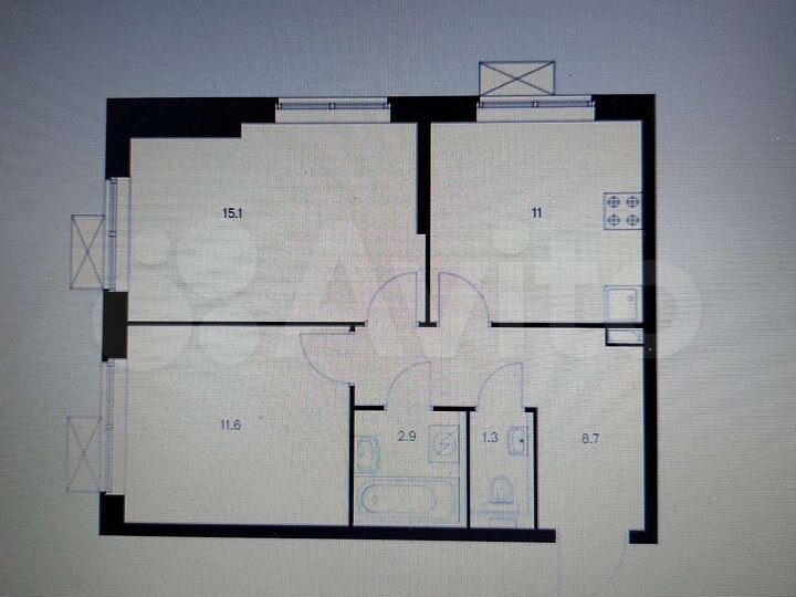 2-к. квартира, 51 м², 28/35 эт.