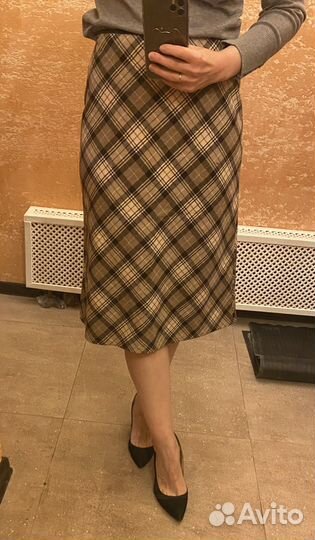 Юбка в клетку шерстяная 42