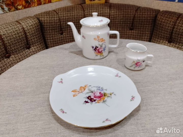 Чайник молочник тарелка мисейский букет чехия