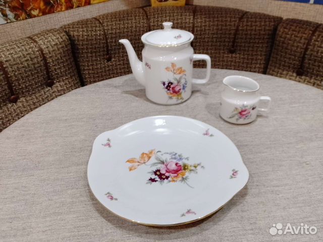 Чайник молочник тарелка мисейский букет чехия