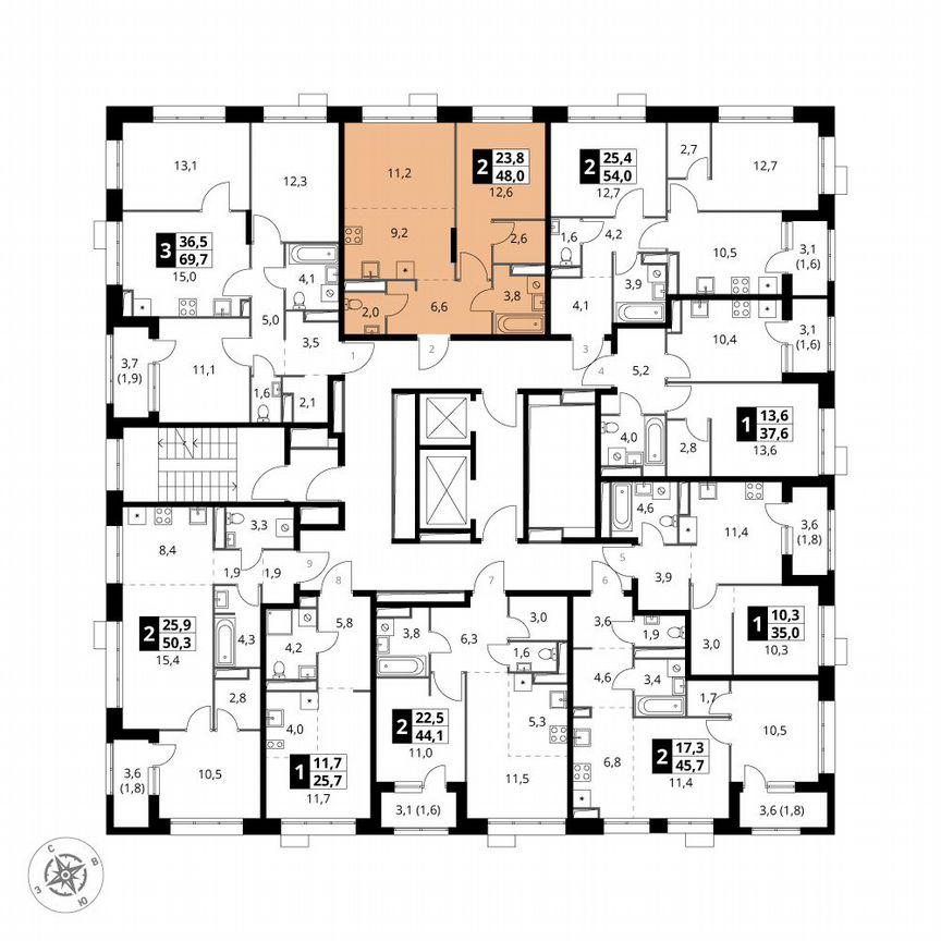 2-к. квартира, 48 м², 14/21 эт.