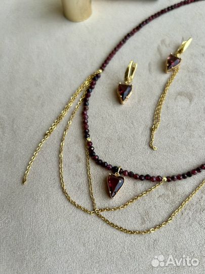 Комплект украшений серьги и цепочка