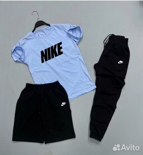 Костюм тройка Nike футболка шорты штаны