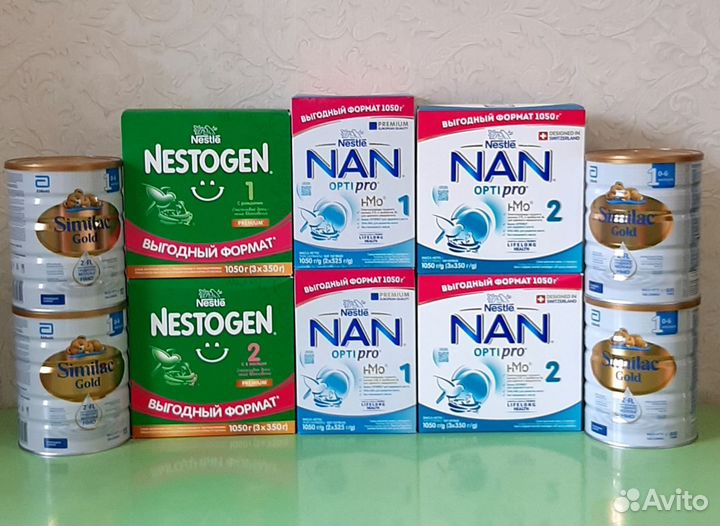 Смесь NAN 1,2 и nestogen 1,2,3 similac