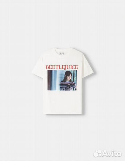 Футболка Beetlejuice x Bershka Дженна Ортега