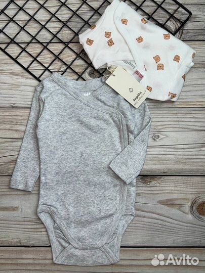 Боди на запах с длинным рукавом lupilu 50/56