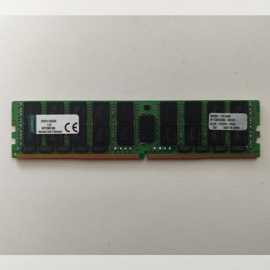 [KVR21L15Q4/32] 32 Gb 2133 Mhz Lrdimm Kingston, Склад 1 Шт