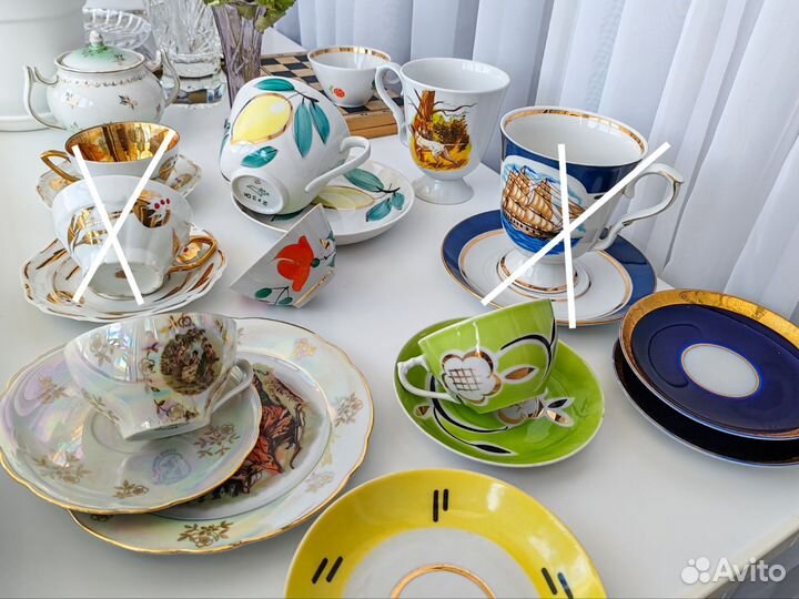 Чайная пара фарфор ручная роспись