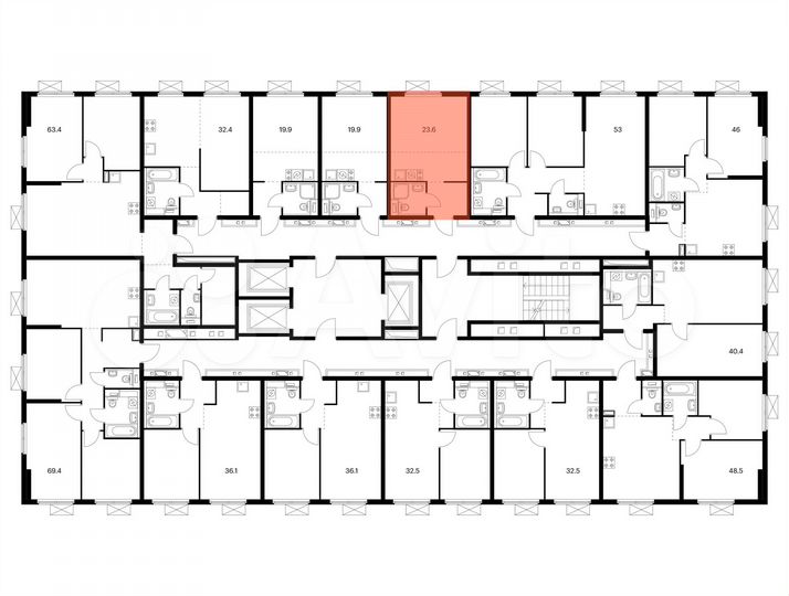 Квартира-студия, 23,6 м², 11/25 эт.
