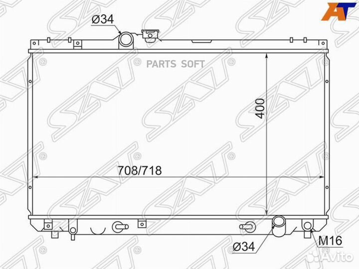 Радиатор Toyota Mark II (X100,X110) 96-04 / Chaser (X100) 96-01 / Cresta (X100) 96-01 / Mark II Wago
