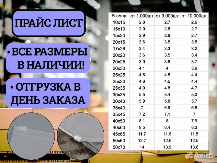 Пакет зип лок / Зип Пакет / Все размеры