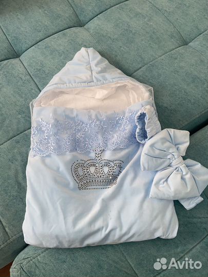 Конверт на выписку для мальчика с одеялом