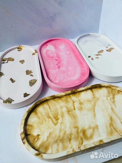 Поднос из гипса ручной работы