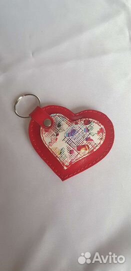 Брелок сердце кожа