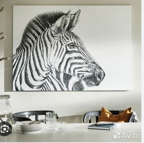 Бьёркста холст Зебра IKEA