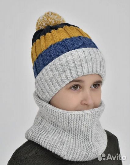 Шапка и снуд для мальчика зима