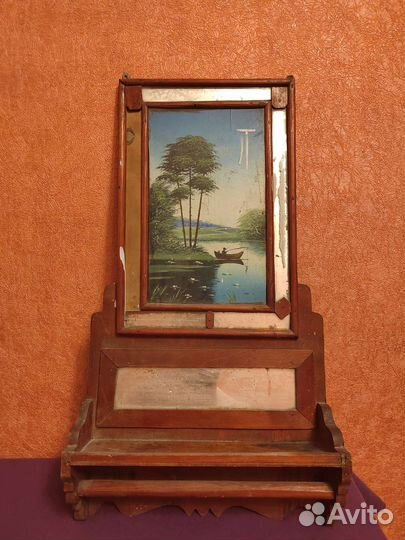Полка/зеркало с рушником(Старинная
