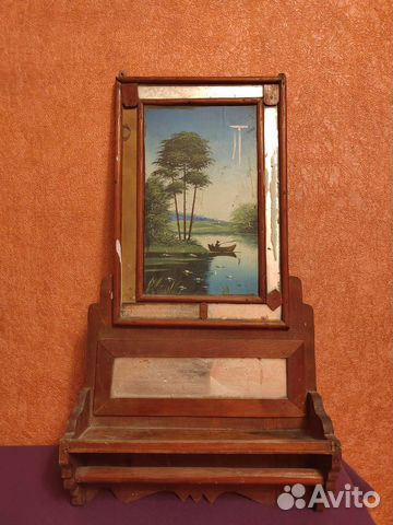Полка/зеркало с рушником(Старинная