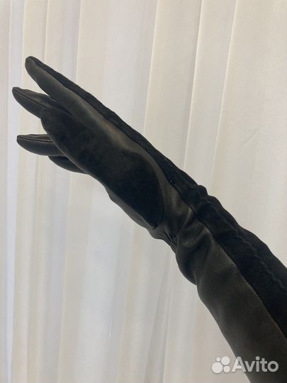 Перчатки теплые кожаные замшевые