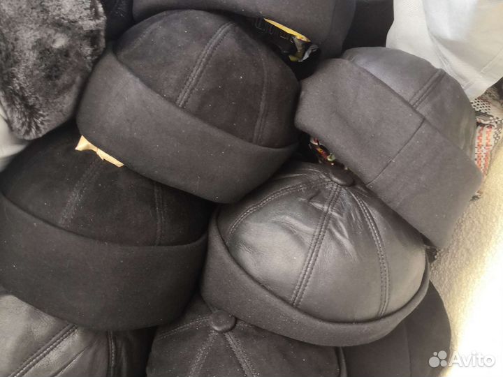 Шапка Натуральный Мех Кожа новые