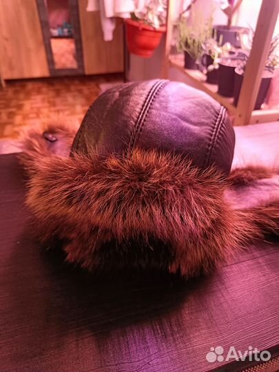 Шапка ушанка мужская натуральная кожа