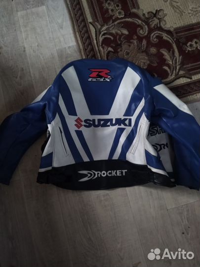 Мотокуртка кожаная мужская с защитой 52/50