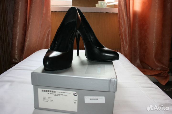 Туфли кожаные на шпильке 36-37