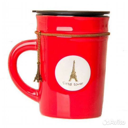 Новая кружка с крышкой и подвеской 