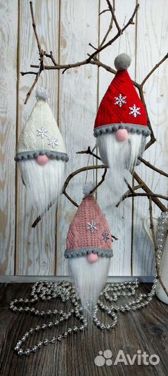 Новогодний гном украшение для ёлки