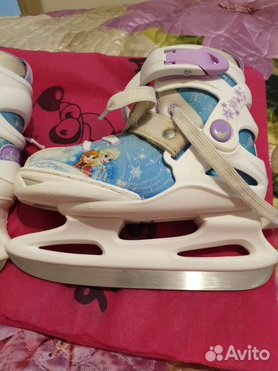 Коньки детские, раздвижные,серия холодное сердце