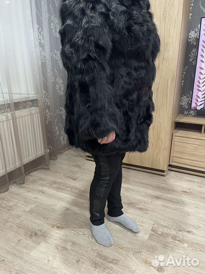 Шуба песец черная