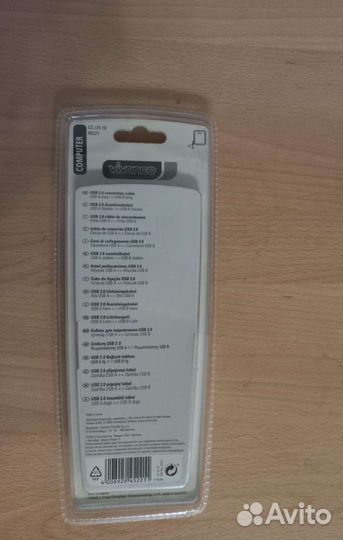 Удлинитель Vivanco USB 2.0 1,8м clear