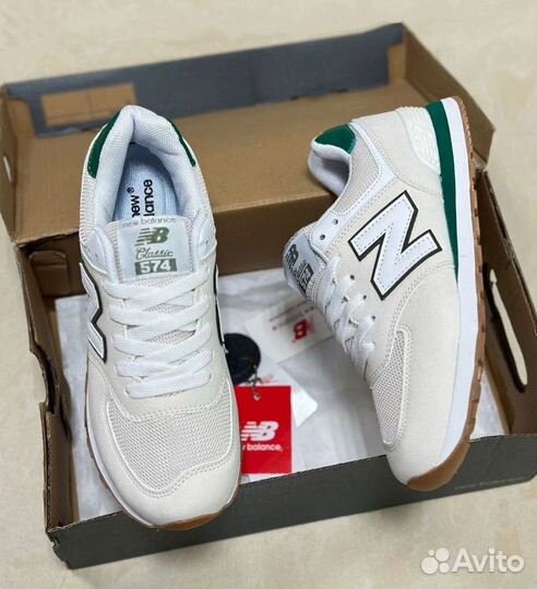 Кроссовки женские летние белые New Balance 574