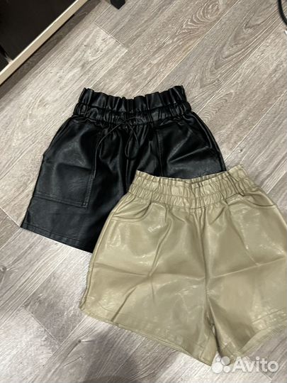 Одежда пакктом Шорты женские кожаные 44 46 размер