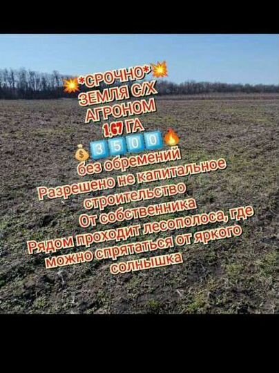 Участок 1,63 га (СНТ, ДНП)