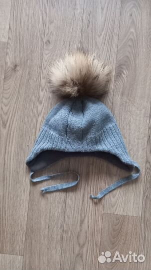 Шапка утепленная с натуральным помпоном