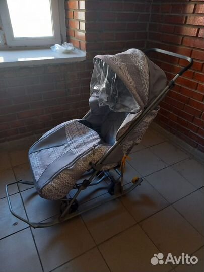 Детские зимние санки с колесами