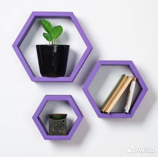 Полка настенная соты