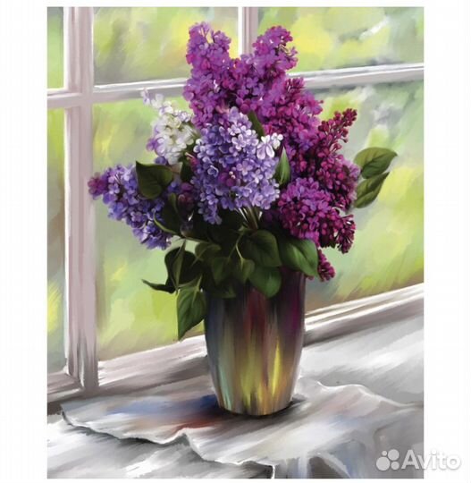 Алмазная мозаика 40х50 цветы, корабль, закат, кот